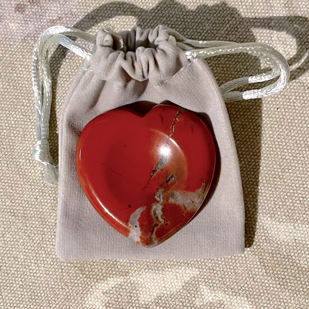 Red Jasper ♥️Worry Stone w/Pouch